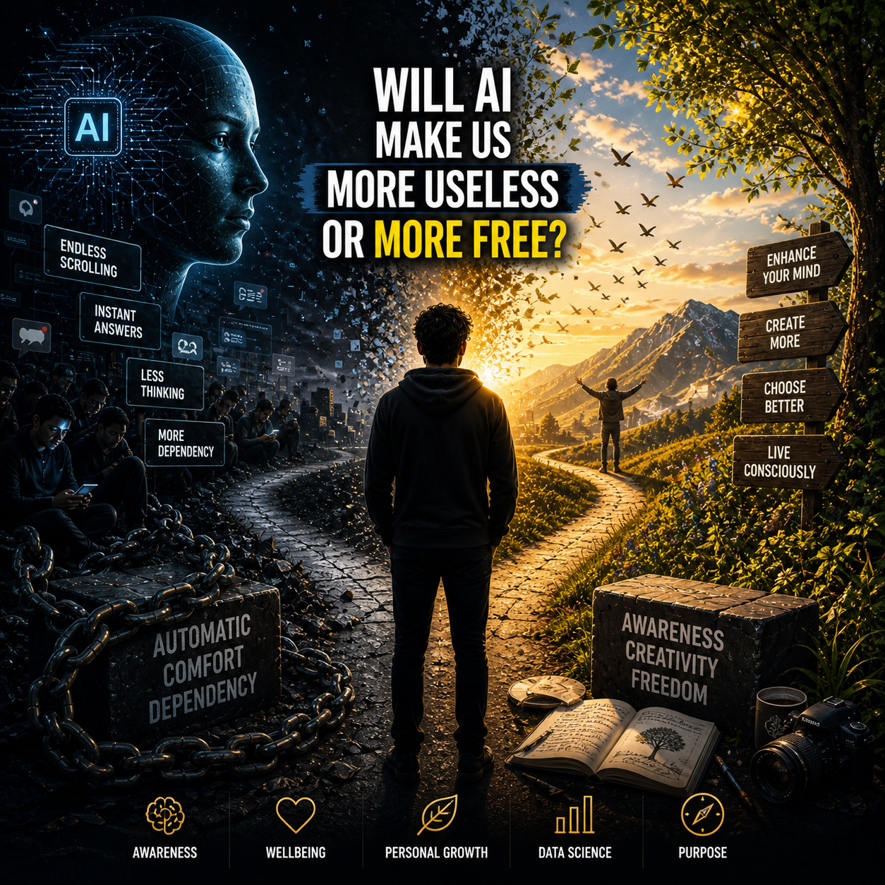 Will artificial intelligence make us more useless or more free?