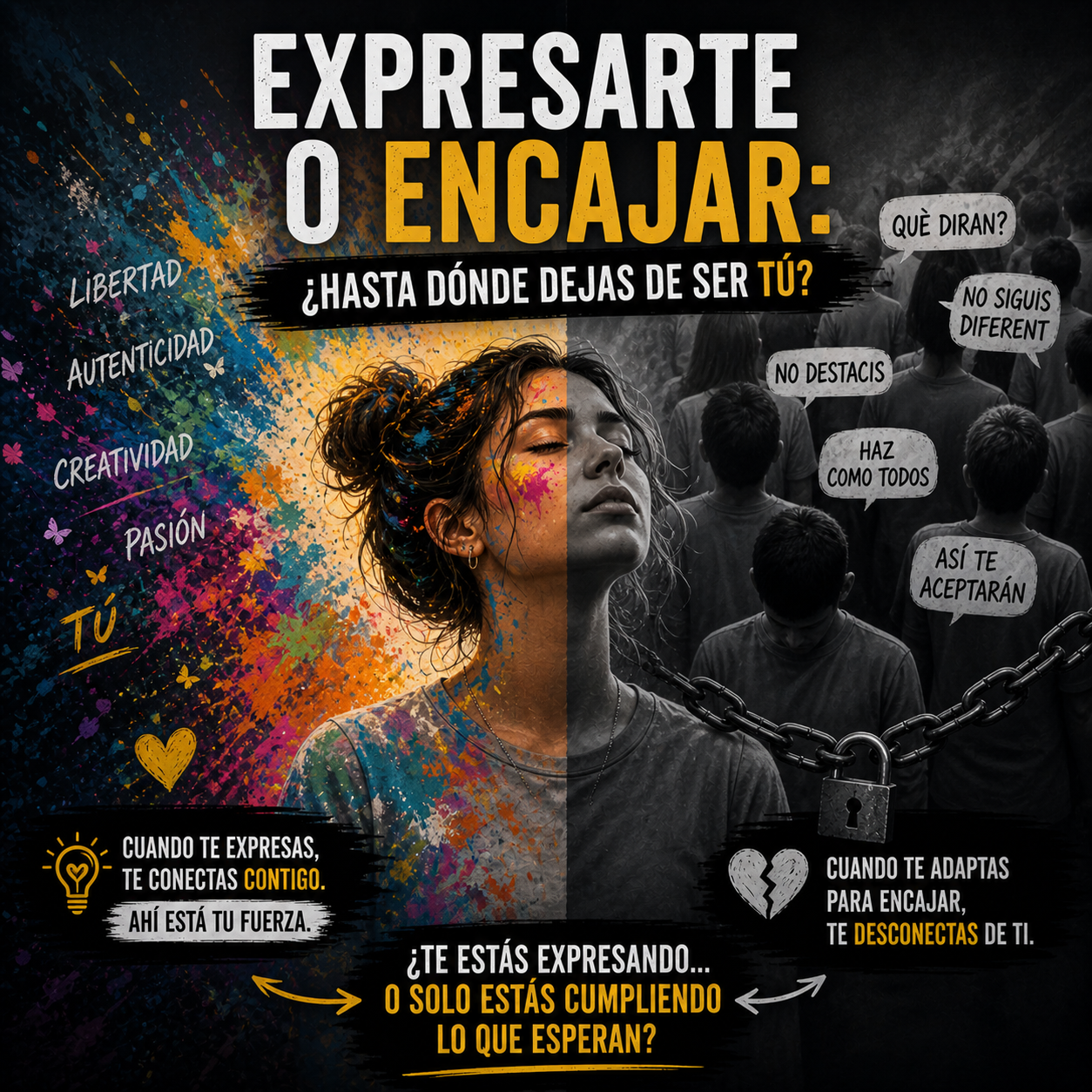 Expresarte o encajar: ¿hasta dónde dejas de ser tú?