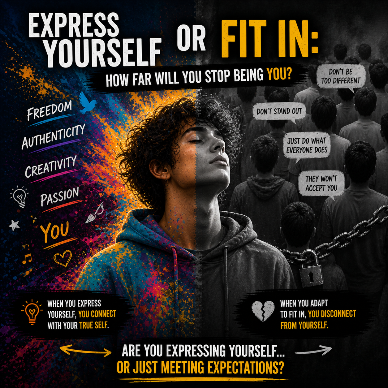 Express yourself or fit in: how far do you stop being yourself?