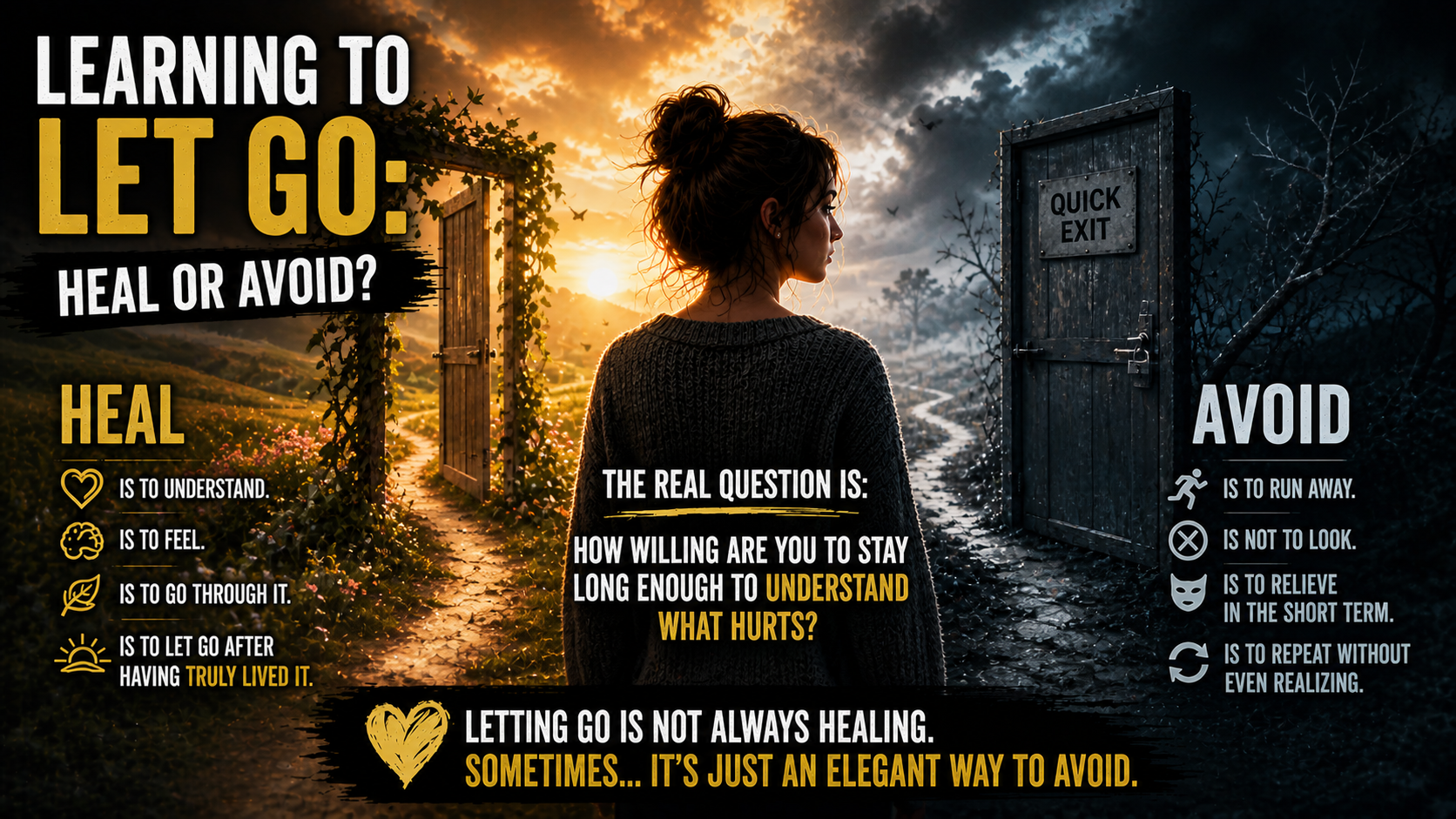 Learning to let go: heal or avoid?